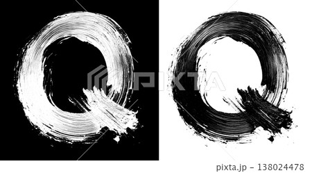 Brushstroke letter Q in bold grunge style on split isolated black and white background, symbolizing contrast and creativity 138024478