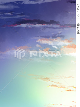 いろいろな時間帯の空と雲と太陽の背景 138024524