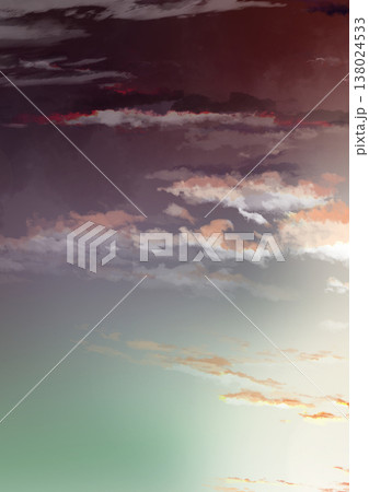 いろいろな時間帯の空と雲と太陽の背景 138024533