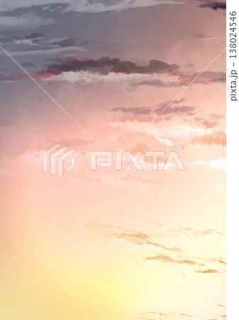 いろいろな時間帯の空と雲と太陽の背景 138024546