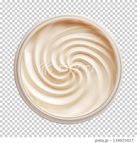 Creamy lotion or body butter in an open jar isolated on a white background, symbolizing skincare, hydration, softness and beauty Creamy lotion or body butter in an open jar isolated on a white background, symbolizing skincare, hydration, softness and beauty 138025027