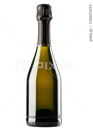 Champagne bottle with blank label isolated on white background representing celebration concept Champagne bottle with blank label isolated on white background representing celebration concept 138025053