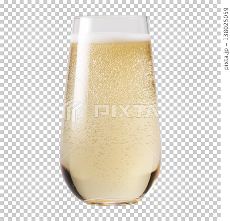 Closeup of champagne flute with golden bubbles isolated on white background symbolizing celebration and elegance Closeup of champagne flute with golden bubbles isolated on white background symbolizing celebration and elegance 138025059