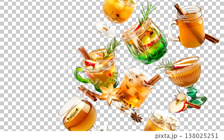 Apple Cinnamon Punch in a green mug with a festive garnish for a celebratory feel Apple Cinnamon Punch in a green mug with a festive garnish for a celebratory feel 138025251