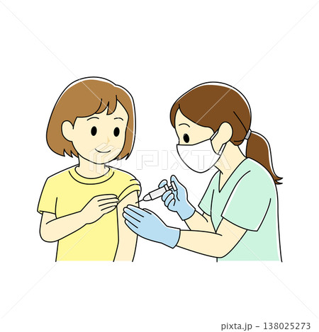 優しいタッチの女性患者に注射する看護師 138025273