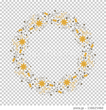 花と植物のシンプルでおしゃれなリース 枠 フレーム 花と植物のシンプルでおしゃれなリース 枠 フレーム 138025460