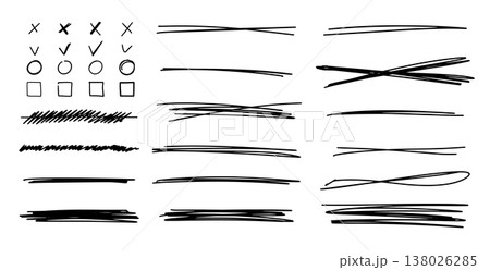 Set of highlights, crosses, lenes, marks. Set of highlights, crosses, lenes, marks. 138026285