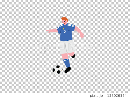 足球運動員J射門的插圖。 138026554