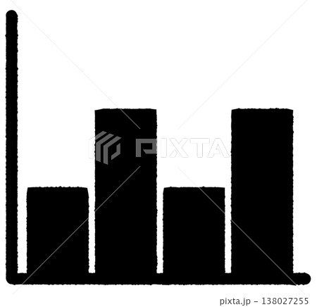 シンプルな棒グラフアイコン 凸凹 モノクロ 138027255