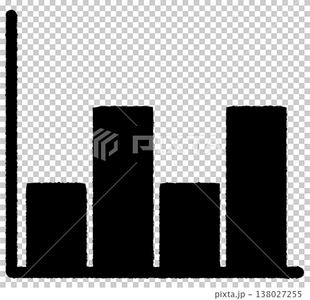 シンプルな棒グラフアイコン 凸凹 モノクロ 138027255