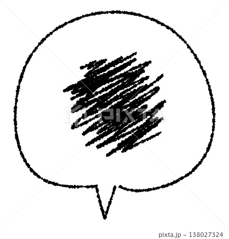 ぐちゃぐちゃと悩む線と吹き出しのアイコン 138027324