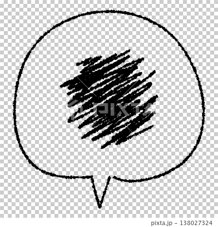 ぐちゃぐちゃと悩む線と吹き出しのアイコン 138027324
