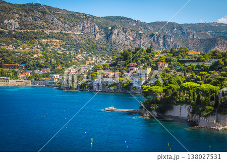 Beautiful water bay between Villefranche sur Mer and Cap Ferrat Beautiful water bay between Villefranche sur Mer and Cap Ferrat 138027531