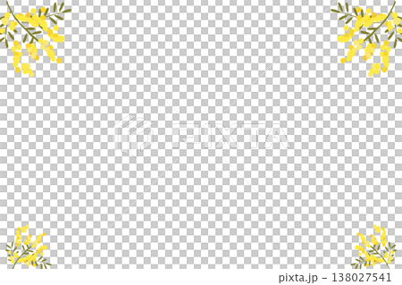 シンプルなミモザのフレーム_横 138027541