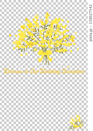 ミモザをデザインした結婚披露宴のウェルカムボードのイラスト 138027542
