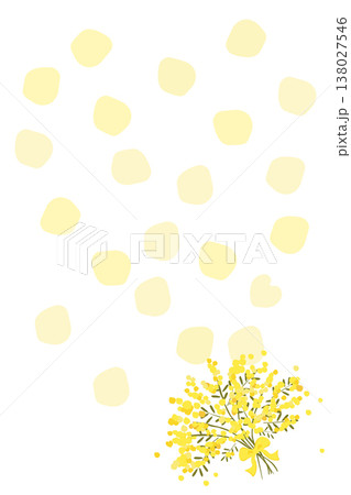 ミモザの花束の背景イラスト_縦 138027546