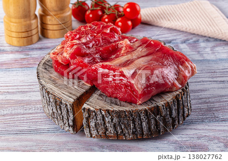 Raw beef cut uncooked fillet Raw beef cut uncooked fillet 138027762