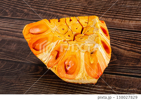 Ripe sweet juicy jackfruit cut Ripe sweet juicy jackfruit cut 138027829