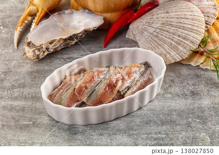 Anchovies fish salted fillet snack 138027850