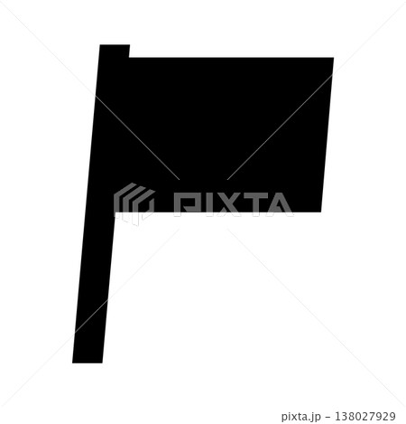 四角い旗のシンプルな黒いシルエット 四角い旗のシンプルな黒いシルエット 138027929