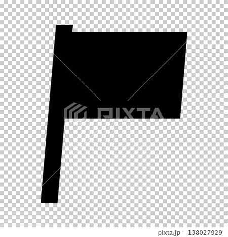 四角い旗のシンプルな黒いシルエット 四角い旗のシンプルな黒いシルエット 138027929