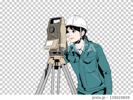 一位年輕的女主管正在操作最新的測量設備 138028609