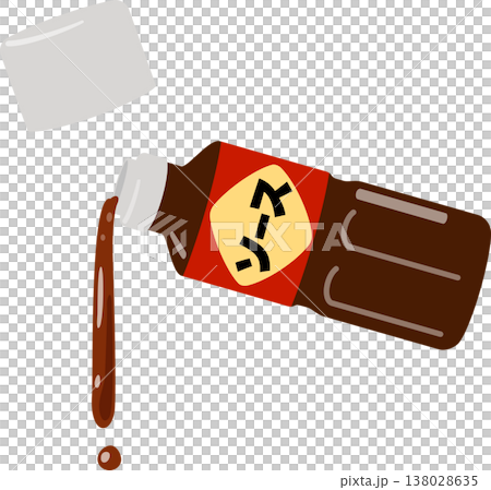 プラスチックボトルから注がれるソース 138028635