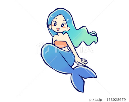 青い髪の人魚 青い髪の人魚 138028679