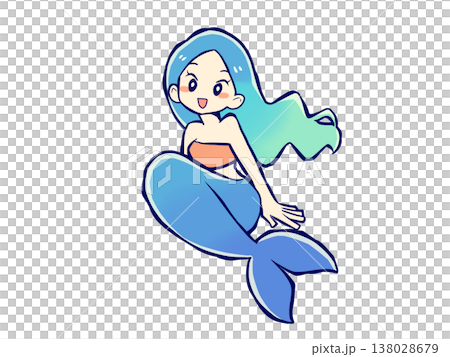 青い髪の人魚 青い髪の人魚 138028679