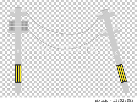 地震や事故などで傾いてしまった電柱のイメージイラスト素材 地震や事故などで傾いてしまった電柱のイメージイラスト素材 138028882