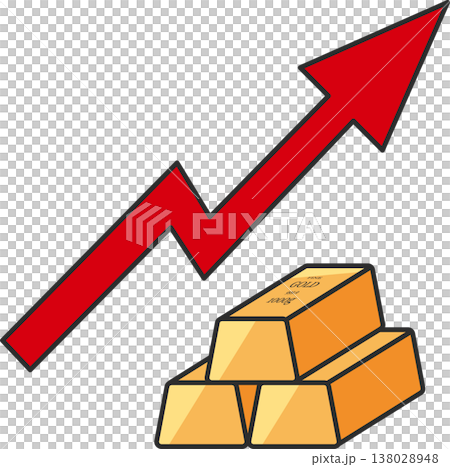 Illustration of rising gold prices Illustration of rising gold prices 138028948
