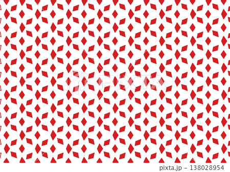 Seamless red diamond motif on white background. Clean, modern geometric vector pattern for wallpaper or textile design. Seamless red diamond motif on white background. Clean, modern geometric vector pattern for wallpaper or textile design. 138028954