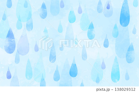 水彩風の雨の背景_横 水彩風の雨の背景_横 138029312