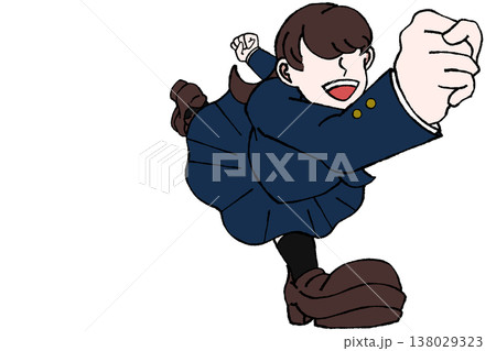 女子学生 制服 踏み出す スタート 一歩 前進 挑戦 全身 イラスト 女子学生 制服 踏み出す スタート 一歩 前進 挑戦 全身 イラスト 138029323