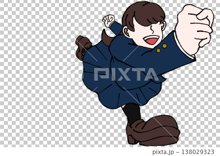 女子学生 制服 踏み出す スタート 一歩 前進 挑戦 全身 イラスト 女子学生 制服 踏み出す スタート 一歩 前進 挑戦 全身 イラスト 138029323