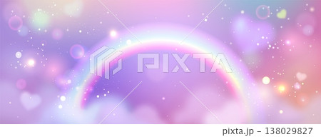 Cute unicorn background with rainbow sky Cute unicorn background with rainbow sky 138029827