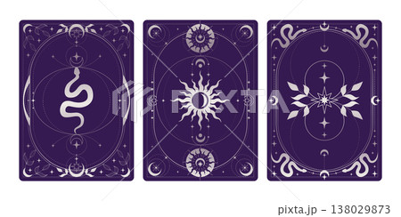 Tarot cards set with celestial moon and sun 138029873