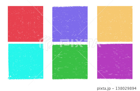 Hand drawn color crayon squares set Hand drawn color crayon squares set 138029894
