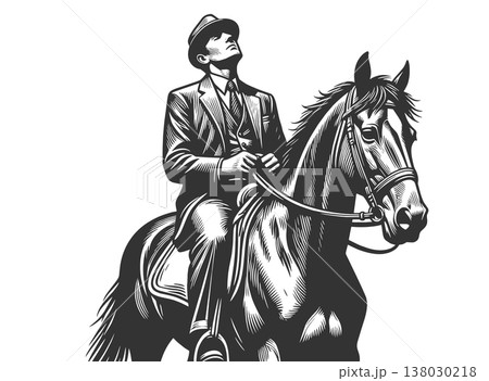 Exhausted Businessman Riding Tired Horse vector Exhausted Businessman Riding Tired Horse vector 138030218