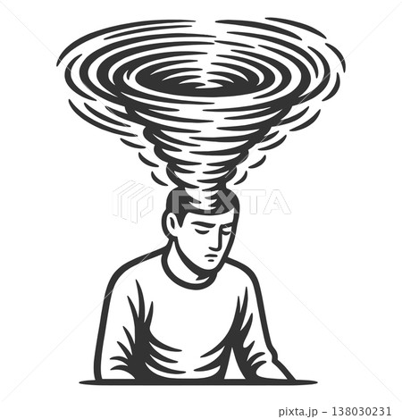 Human Mind Tornado of Chaotic Thoughts raster Human Mind Tornado of Chaotic Thoughts raster 138030231