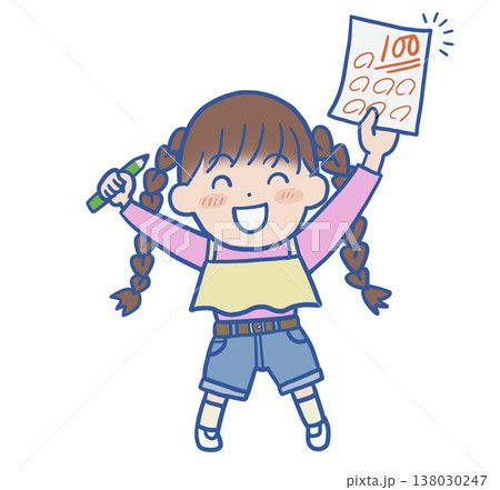 テストで100点をとる女の子 138030247