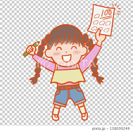 テストで100点をとる女の子 138030249