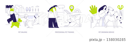 Pet care services isolated cartoon vector illustrations se 138030285