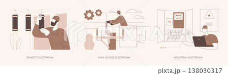 Electrician service isolated cartoon vector illustrations se Electrician service isolated cartoon vector illustrations se 138030317