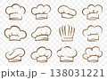 Restaurant icons set of cooking chef hats 138031221