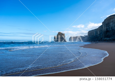 Clifton Beach and Twelve Apostles along the Great Ocean Road, Australia Clifton Beach and Twelve Apostles along the Great Ocean Road, Australia 138031774