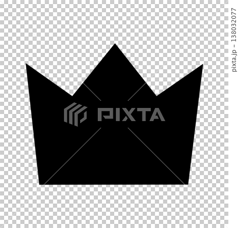 A simple black silhouette of a crown A simple black silhouette of a crown 138032077