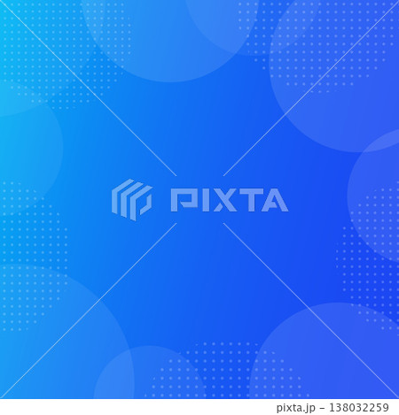 青グラデのメンフィス風ビジネスフレーム背景（正方形・SNS・プレゼン） 138032259