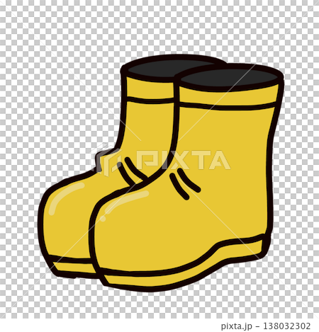 簡單的雨靴(黃色)圖標 簡單的雨靴(黃色)圖標 138032302