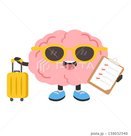 Brain With Suitcase and Checklist Travel Planning Brain With Suitcase and Checklist Travel Planning 138032540
